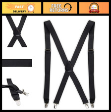 Men's Solid Suspenders - Adjustable, Durable, Classic Style for Formal  Casual