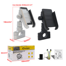 Silver/ Black Motorcycle Cell Phone Holder For Harley Street Glide FLH Touring