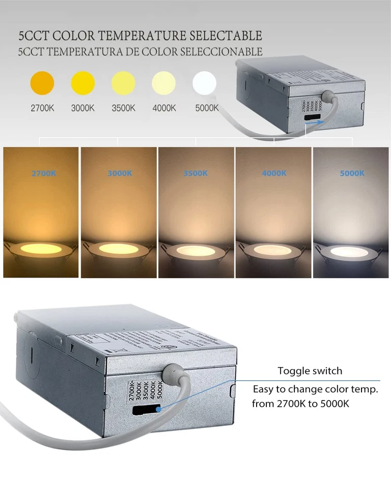 Iluminación empotrada LED 4 pulgadas - Luces empotradas negras 9W LED ultrafinas Foto 3 de 4