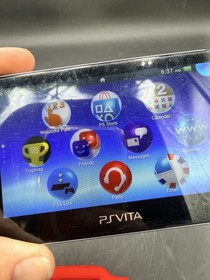 Sony Ps Vita  PCH-1100 Crystal Black Model Console And Charger TESTED