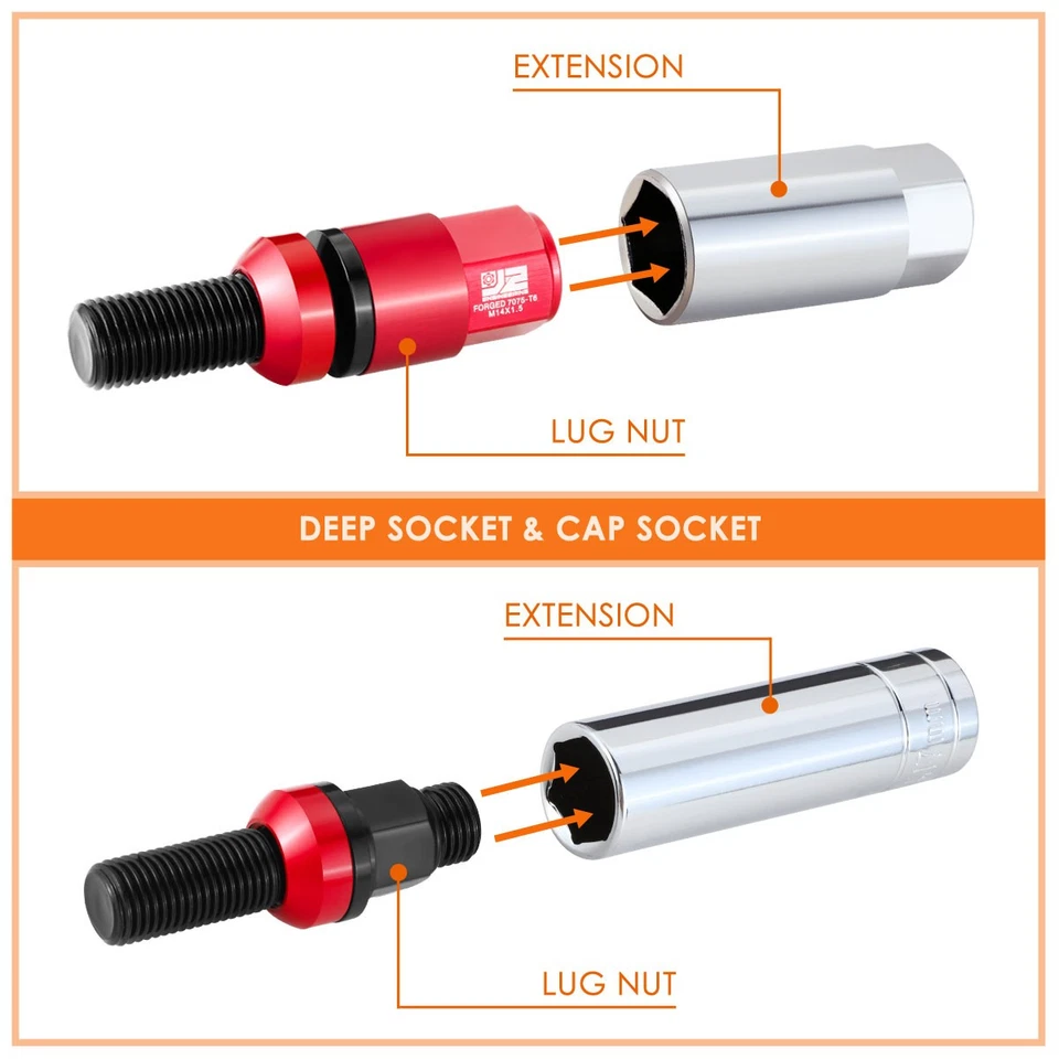 J2 20 PCS M14 x 1.5 Removable Cap Closed End Wheel Lug Bolts for Mercedes-Benz - Image 4 of 4
