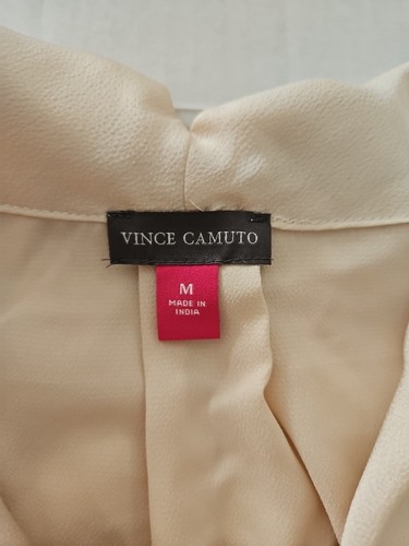 NWT VINCE CAMUTO Women Cowl Neck Long Sleeve Satin Effect Blouse SZ M Champagne - Picture 9 of 10