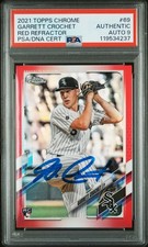 Garrett Crochet RC 2021 Topps Chrome Auto /5 Red Refractor #69 PSA 9 Mint Auto