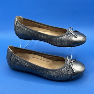 Vionic Minna Gray Orthopedic Ballet Flat Shoes Comfort Supportive - Size 8