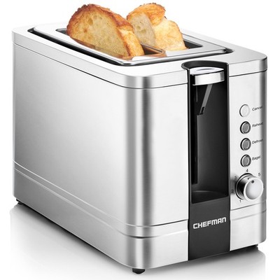 Chefman 2-Scheiben-Toaster, 7 Farbeinstellungen, Edelstahl, 2 Stahl 