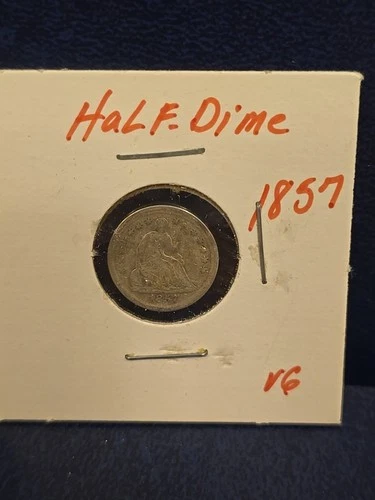 1857 Seated Liberty Half Dime Silver Coin USA