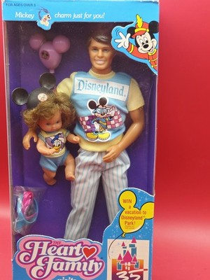 Aki Original HAPPY FAMILY タダシ 1978 テディベア 1989 Mattel The Heart Family Visits Disneyland Dad & Boy #7556