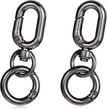 2 Sets Metal Swivel Snap Hooks Keychain Clips Key Rings Craft Lanyard Hardware