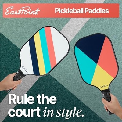 EASTPOINT 4-PLAYER FIBERGLASS PICKLEBALL PADDLE SET - Green