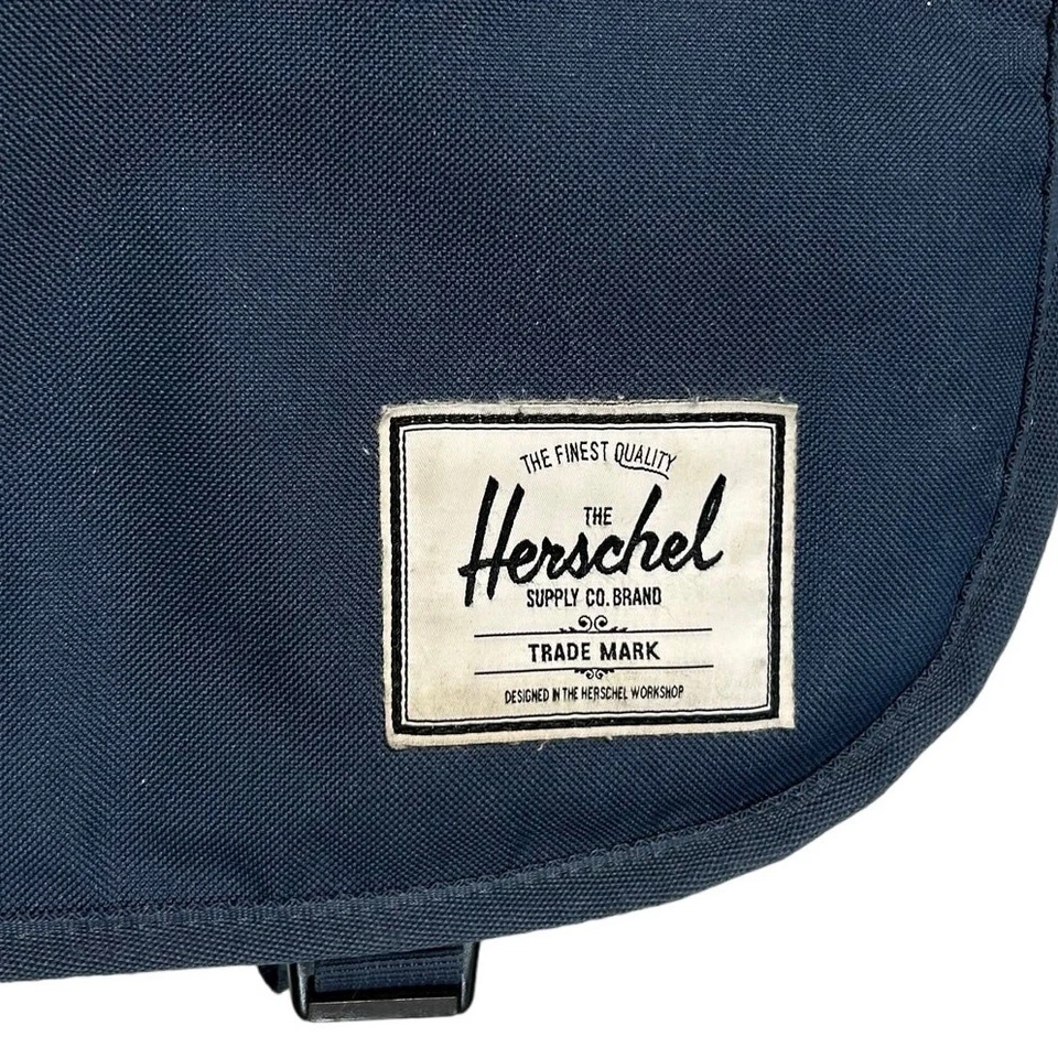Herschel Supply Co. Bolso Mensajero Portátil Grande Rojo Azul Ajustable Foto 3 de 4