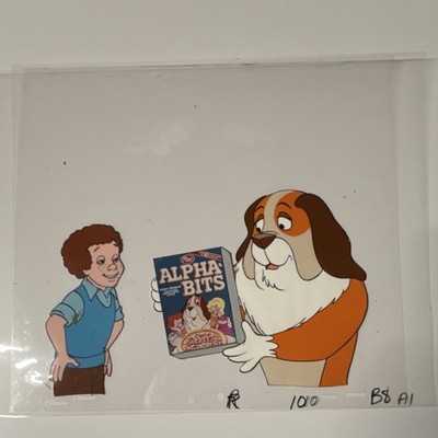Post Alpha-Bits Production Cel Animation Art St. Bernard Dog Western Animation