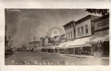 Amherst WI Wisconsin Street Scene 1914 RPPC Photo Postcard COPY