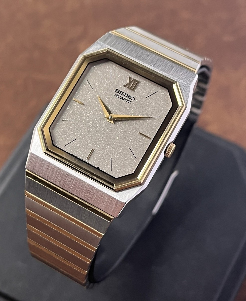 Seiko Tank 7430-5359 Mens Slim Quartz Two Tone Galaxy Lacquer Dial