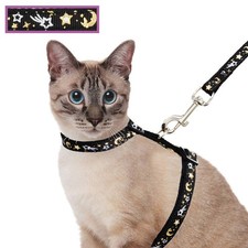 Cat Harness and Leash Set for Outdoor Walking Escape Proof XL, Black