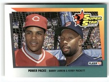 1992 Fleer #704b Power Packs (Barry Larkin / Kirby Puckett) Minnesota Twins