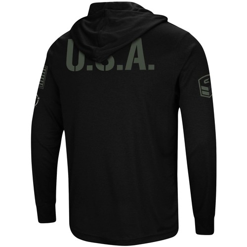 Men's Colosseum Black Michigan State Spartans OHT Military Appreciation Hoodie - 第 3/4 張圖片