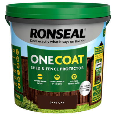 5Ltr Ronseal Einschicht-Schuppen- & Zaunschutz wasserfest Farbe - dunkle Eiche