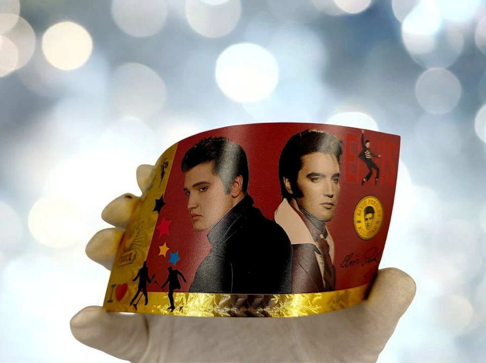 ELVIS PRESLEY 100 Rock Dollars PVC Gold Banknote – Legendary King of Rock - Image 4 of 4