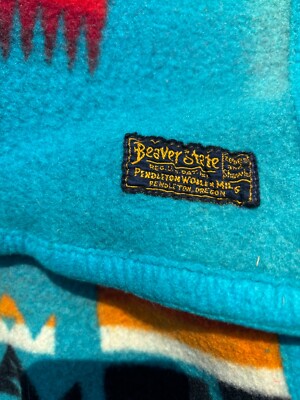 Early vintage 74” x 46” Pendleton Beaver State Oregon