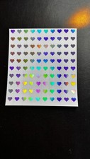 100 Tiny Hearts Per Sheet - Heart Shape Silver Holographic Vinyl Permanent Decal