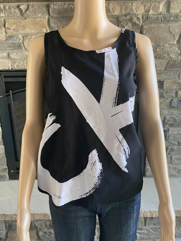 Calvin Klein Women's Black Sleeveless Tank Top Shirt Blouse Size XS -002