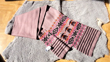 Bufanda Petit Bateau lana con motivo rayas apenas usada Scarf tela de lana rosa