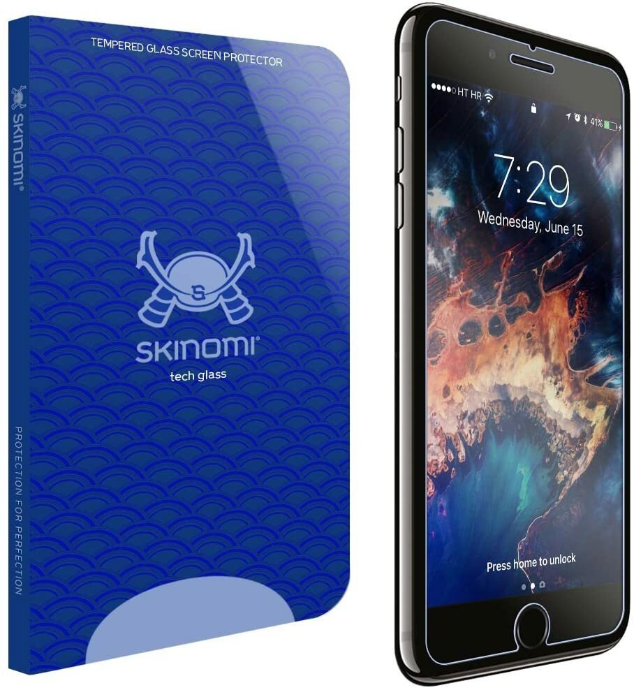 Skinomi Tech Glass Screen Protector Compatible with iPhone Plus Hardness  Clear