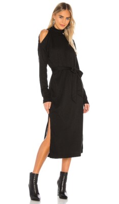 PAIGE Paxton Dress Black Waist Tie Long Sleeve Snaps Blogger S NWT $179 |  eBay