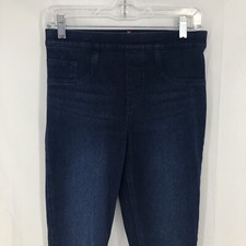 Spanx Jean Jeggings Dark Stretch Denim Pull On Ankle Pants Small 28 Inseam