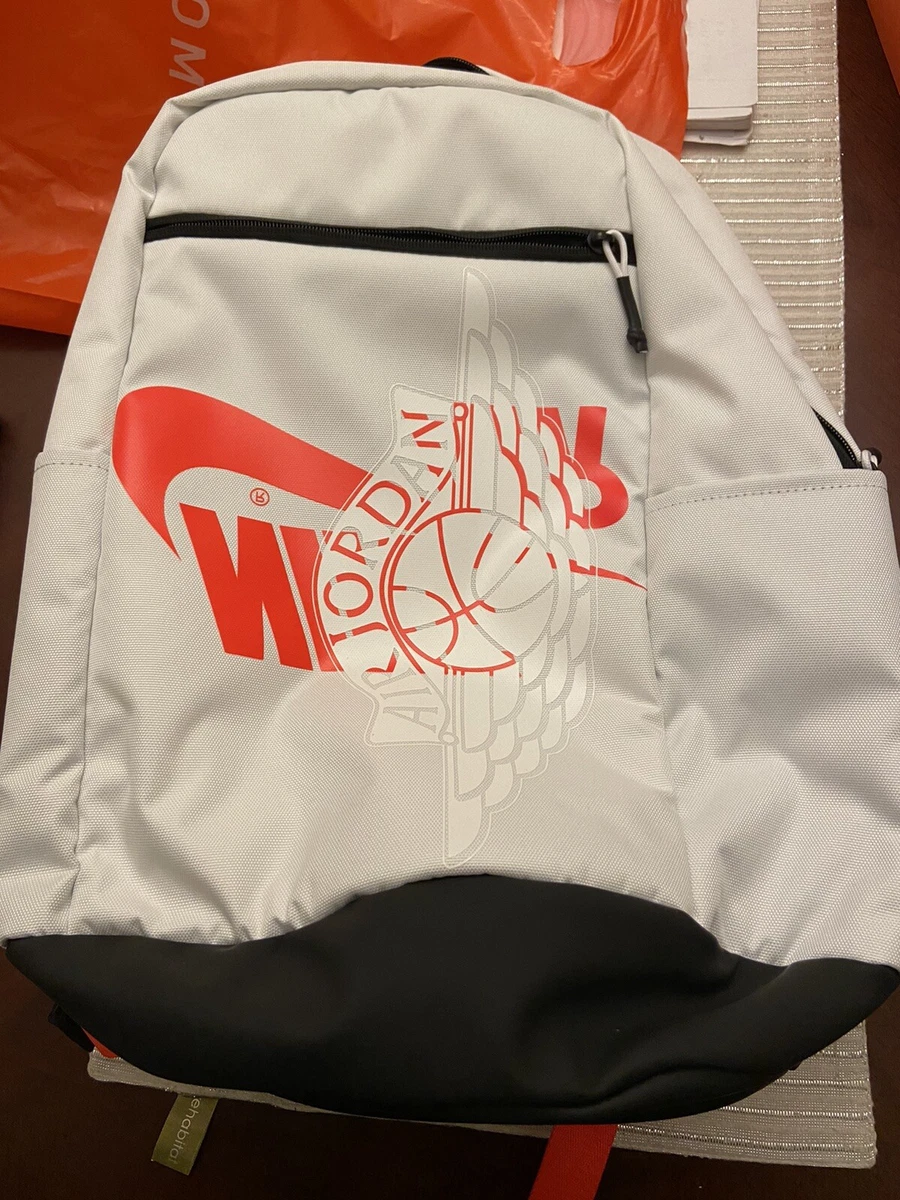New NIKE AIR INVERTED JORDAN LOGO White BACKPACK LARGE Laptop