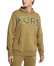 MICHAEL KORS Men Oversized Hoodie Hooded Shirt Top Green Size M 148 100 Cotton