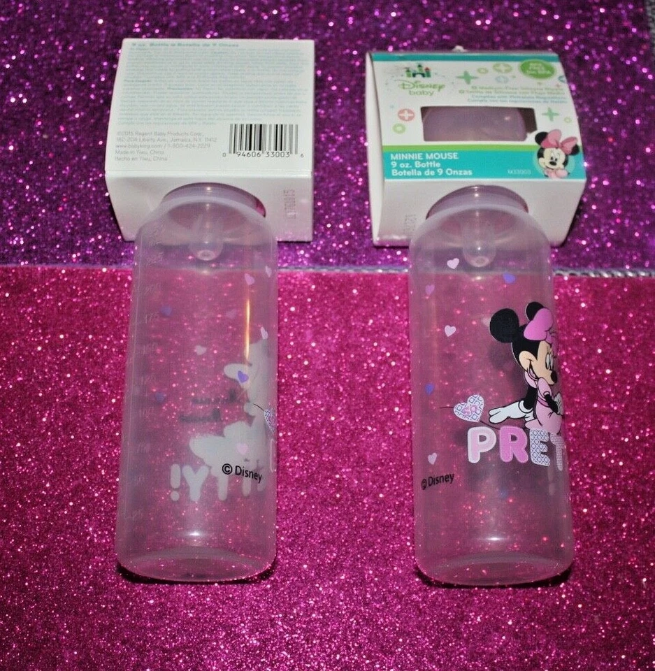BIBERÓN DISNEY MINNIE MOUSE PETTY M33003 LOTE DE 2 NUEVO Foto 2 de 2