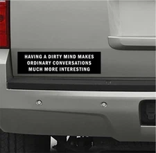 HAVING A DIRTY MIND MAKES CONVERSATIONS BETTER  Vinyl Decal Funny Sticker
