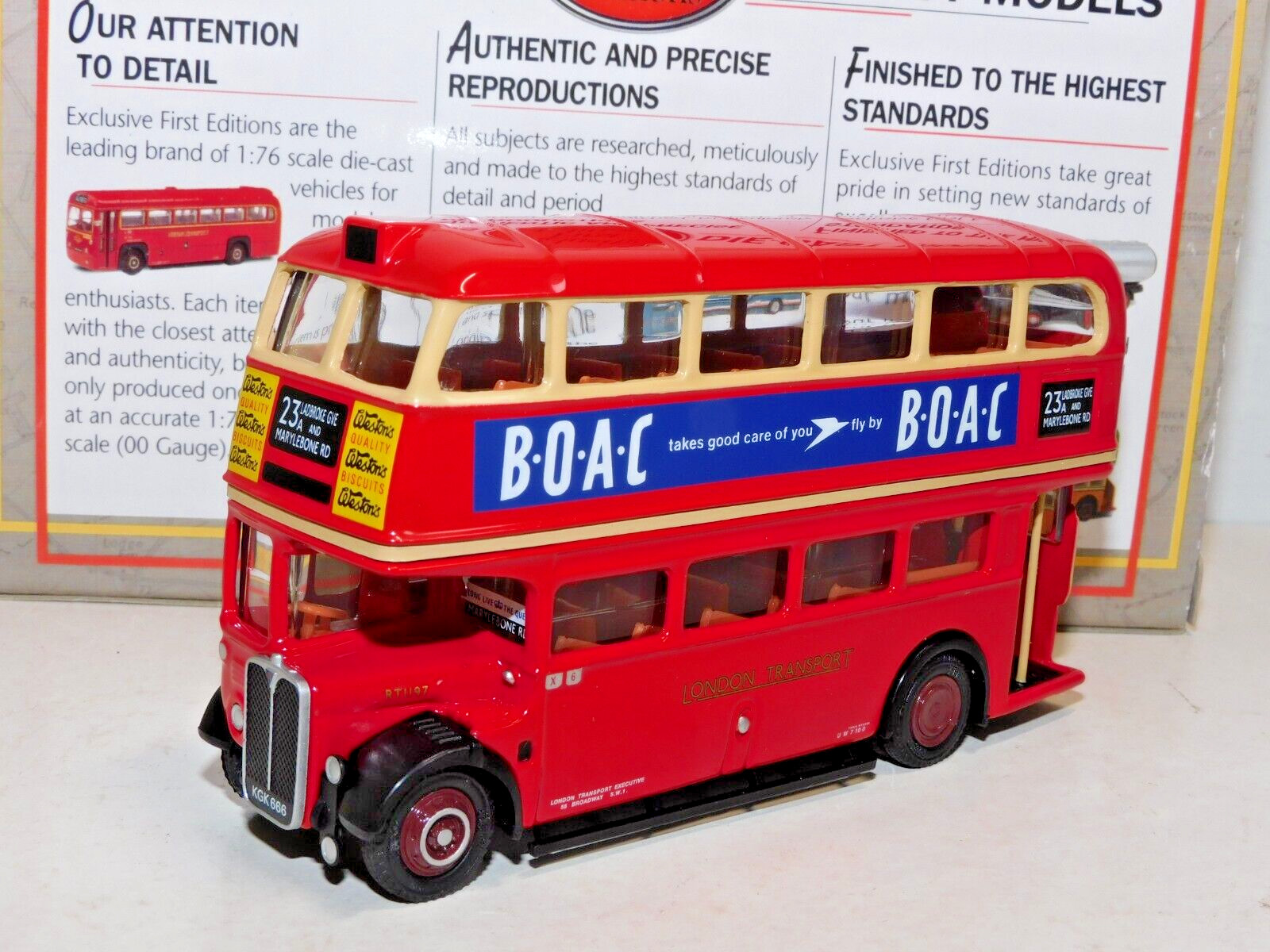 EFE AEC RT BUS LONDON TRANSPORT ROUTE 23A 1/76 16406 CORONATION SERVICE