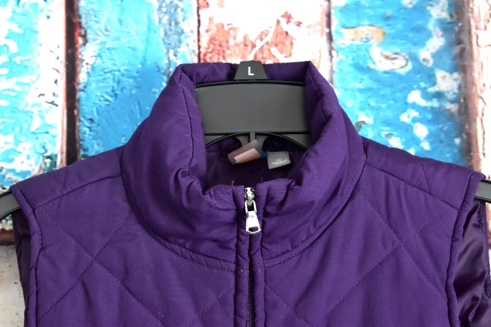 Chaleco acolchado activo SJB para mujer ciruela sin mangas PEQUEÑO púrpura seminuevo Foto 3 de 4