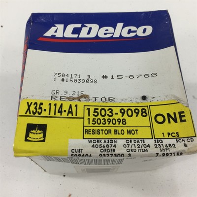 AC DELCO 15-8788 Front Heater A//C Blower Motor Resistor for Chevy GMC Truck