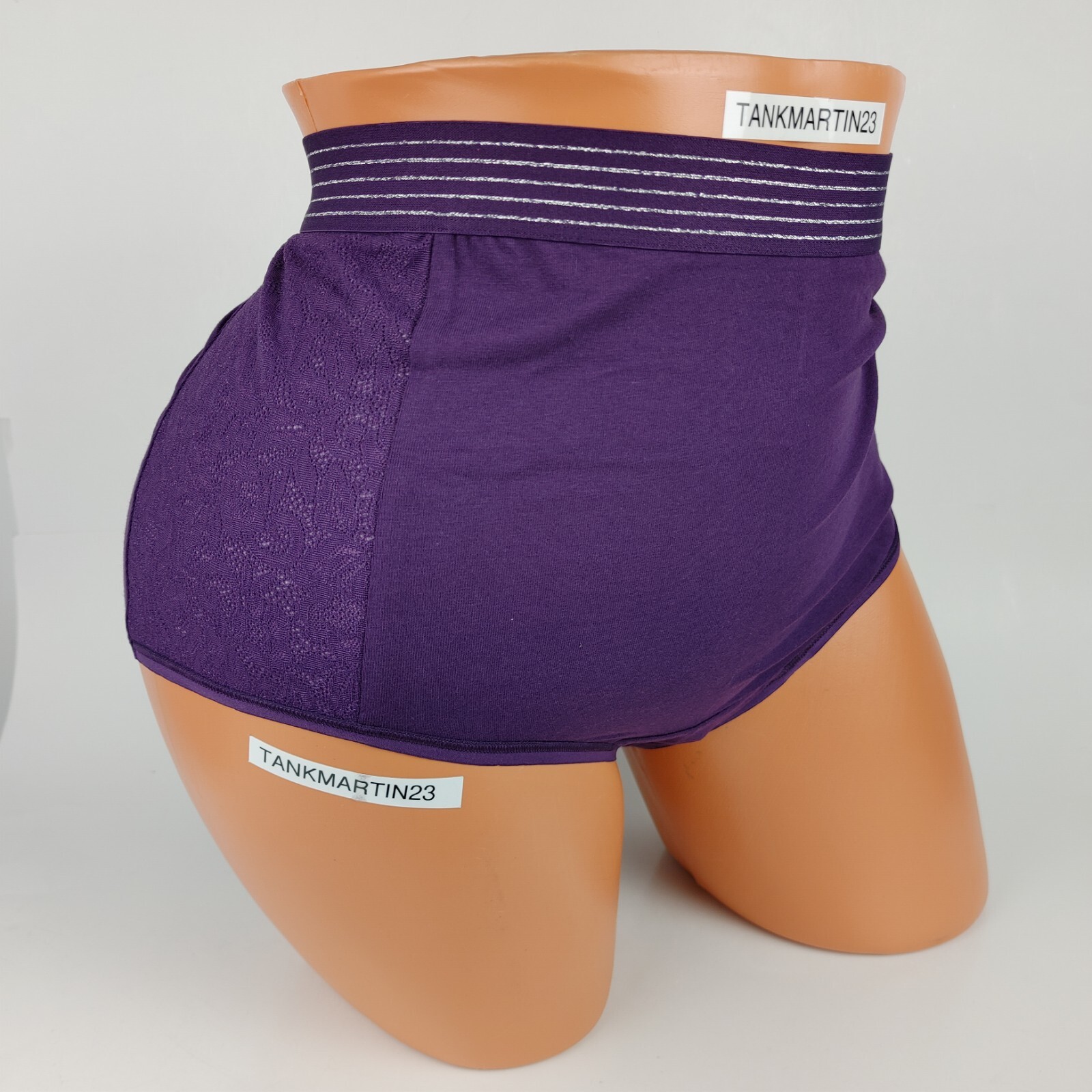 NWT LANE BRYANT CACIQUE COTTON FULL BRIEF PANTY DARK PURPLE W/ LACE