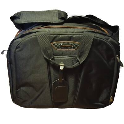 Samsonite Laptop Bag TSA Checkpoint Friendly Black & Orange Canvas Travel Bag