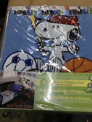 lambs & ivy my little snoopy 4 piece crib bedding set