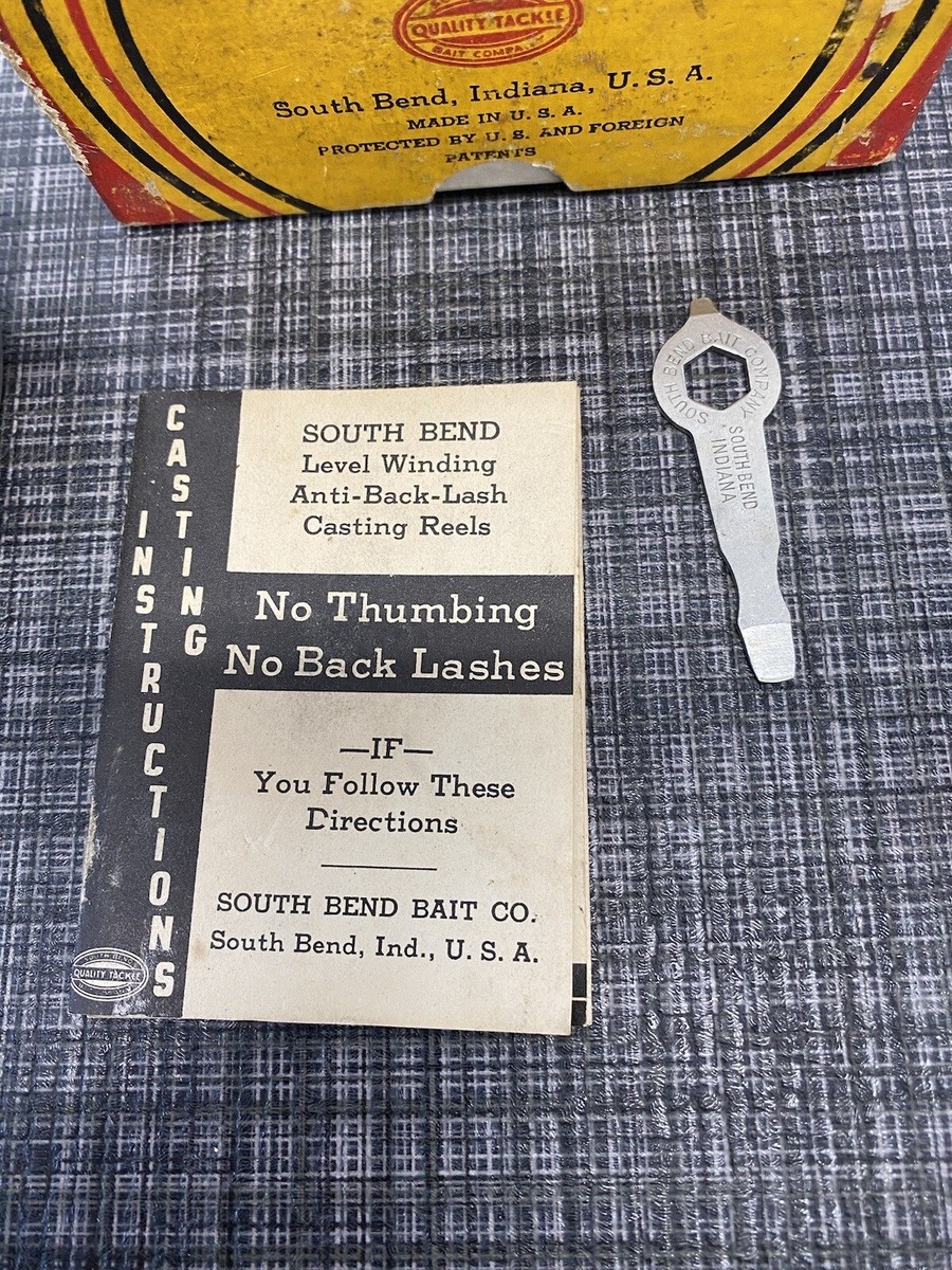 South Bend NO.300 Model E Vintage Bait Casting Reel With Box