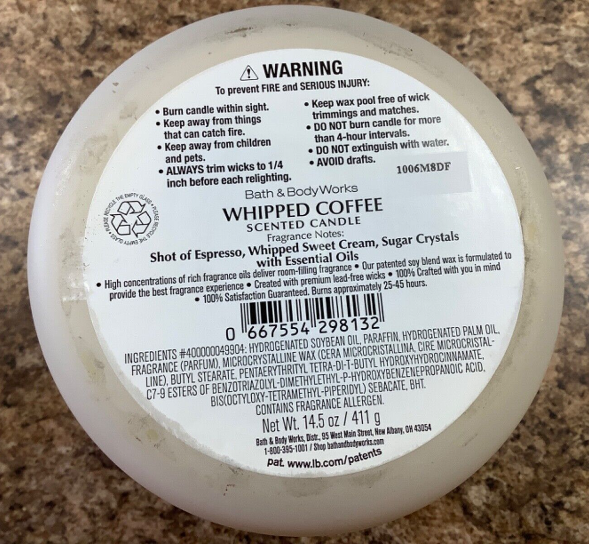 Bath & Body Works Whipped Coffee Espresso 3-wick Scented Candle w