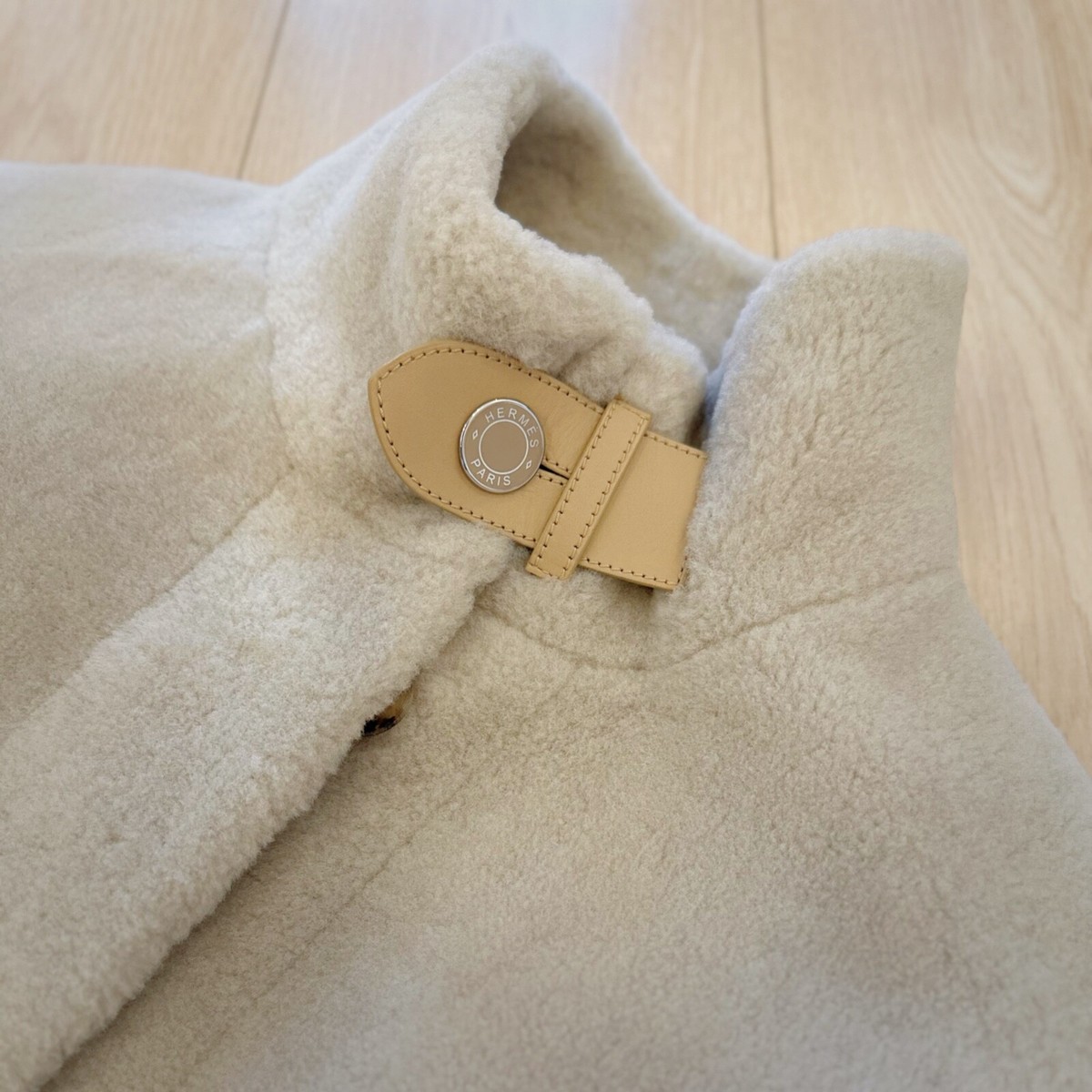 NEW Hermes Women Oversized Sheepskin SHEARLING Teddy Leather