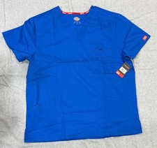 Dickies Dynamix Men Scrubs Top EDS Signature, XL, Royal Blue