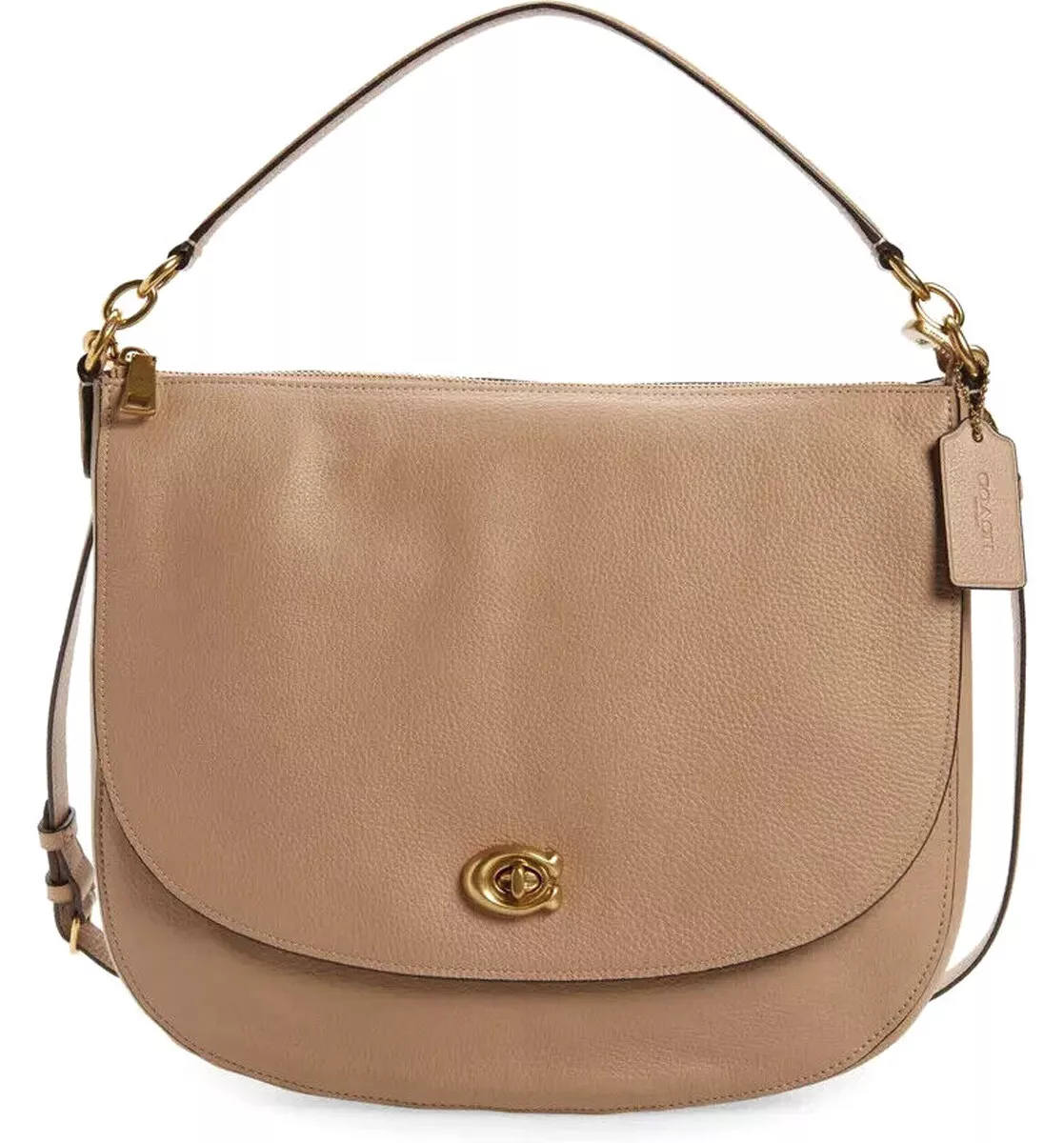 Polished pebble leather coach sales