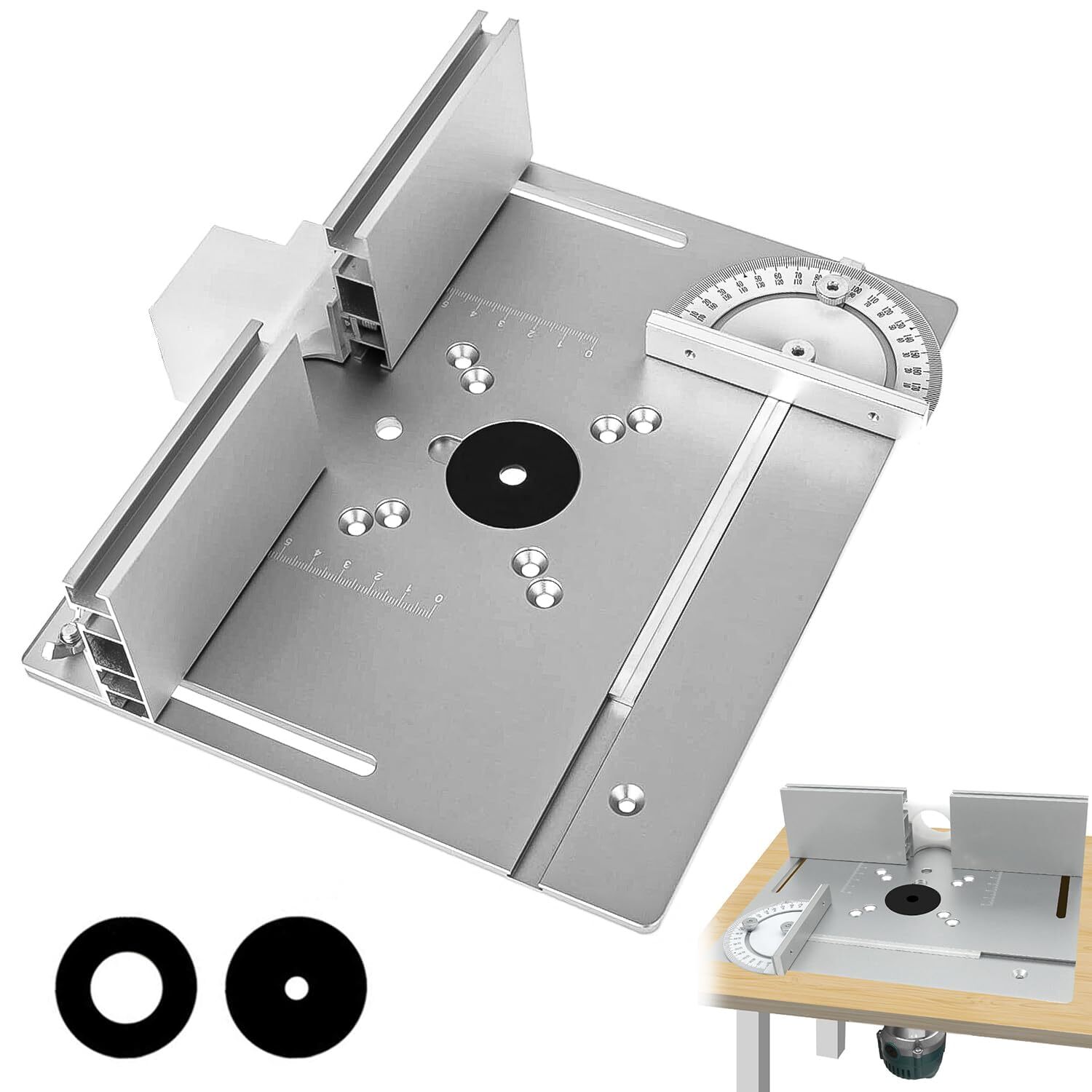 Piastra Inserto Banco Fresa Alluminio Professionale - Set Completo