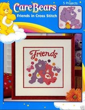 CARE BEARS FRIENDS IN CROSS STITCH-Chart/Patterns-Craft Idea Book-Out of Print