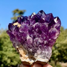 405G Natural Amethyst Flowers Crystal Quartz Cluster Specimens Healing Reiki