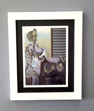 Vladimir Cora + Vintage Modern Abstract Print + Mexican Artist + Framed $