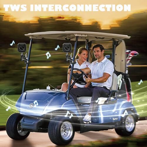 Golf Cart Bluetooth Speaker with Metal Mount, IPX7 Portable Golf Cart Speaker - 第 6/7 張圖片