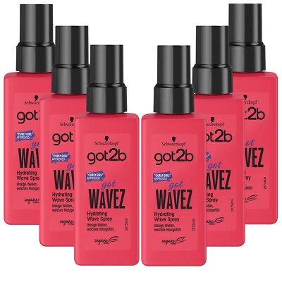 got2b got Wavez Hydrating 6x 150ml Wave Spray lässige Wellen welches Haar Curly